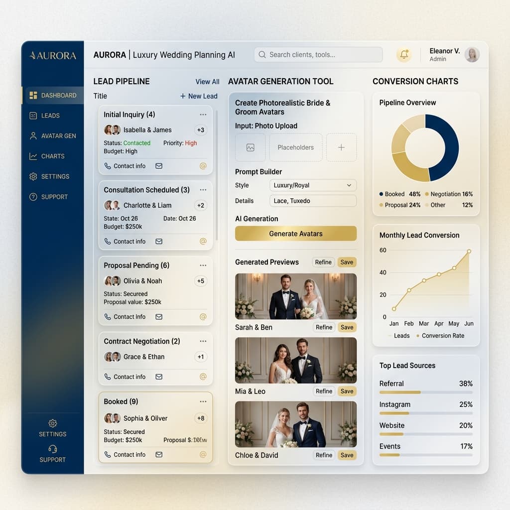 NexaSphere Vows Dashboard Interface