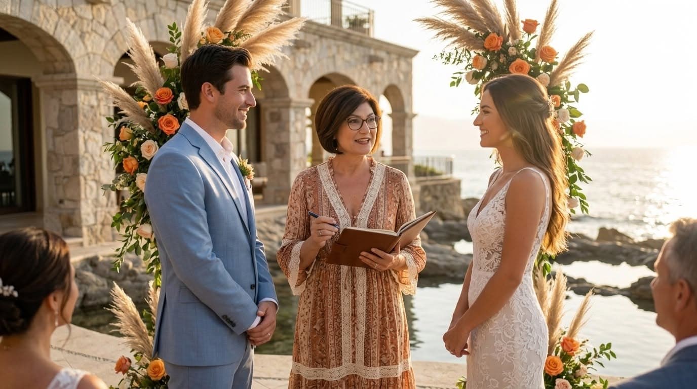 Landscape-format Vallarta Vows ceremony campaign creative